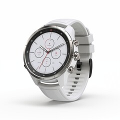white smart watch realistic image in white background ai generated