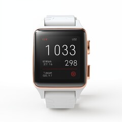 white smart watch realistic image in white background ai generated