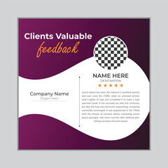 Shape clients feedback design with mockup full editable file 