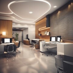 interior office illustration background