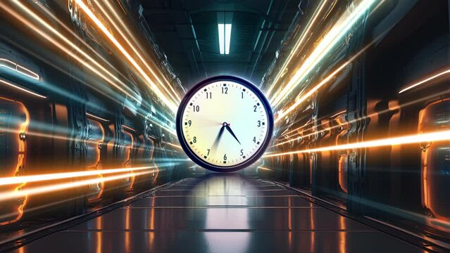 Abstract speed movement lines in tunnel .The car moves at a rapid speed through