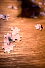 Regard pesant, pi&egrave;ces de puzzle repr&eacute;sentant des yeux