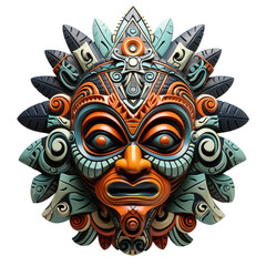 Tribal mask isolated on png background.