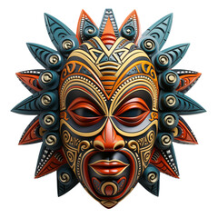 Tribal mask isolated on png background.