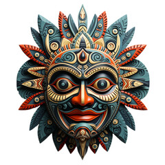Tribal mask isolated on png background.