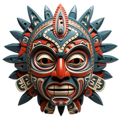 Naklejka premium Tribal mask isolated on png background.