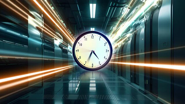 The clock is turning fast, rush hour, fast moving traffic