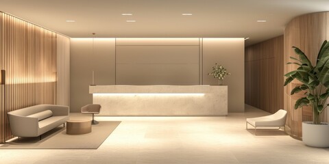 a well-designed reception space with a calming and soothing ambiance - obrazy, fototapety, plakaty