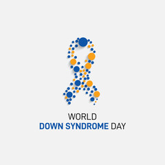 World Down Syndrome Day. Down Syndrome awareness ribbon vector illustration.