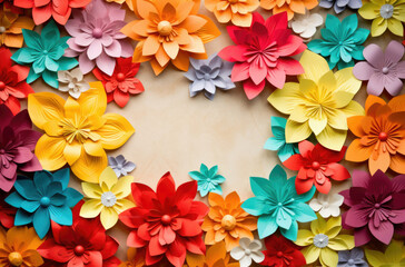 Colorful flowers paper background pattern lovely style