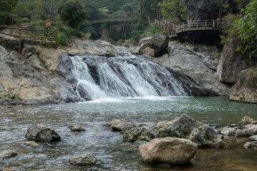 Fototapeta na wymiar Cat Cat Waterfall locate on Cat Cat Village, Sa Pa District, Northern Vietnam