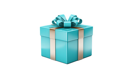 Fototapeta premium Gift box cut out. Blue present box on transparent background