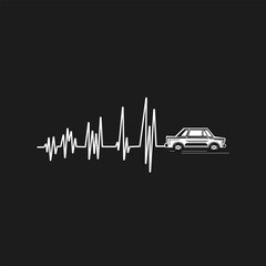heartbeat car logo, racing vector, sticker, logo, t-shirt design, etc