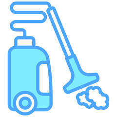 Vacuum blue dual tone color icon, relate to housekeeping. use for UI or UX kit, web and app development.