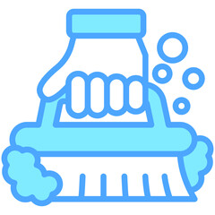 Dish Brush blue dual tone color icon, relate to housekeeping. use for UI or UX kit, web and app development.