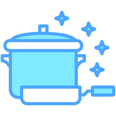 Housekeeping blue dual tone color icon, use for UI or UX kit, web and app development.