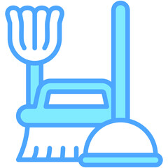Housekeeping equipment blue dual tone color icon, relate to housekeeping. use for UI or UX kit, web and app development.