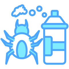 Dust Mite blue dual tone color icon, relate to housekeeping. use for UI or UX kit, web and app development.