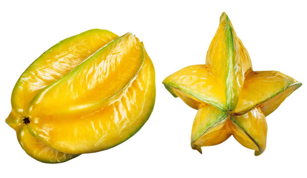 fruta carambola fresca isolado em fundo transparente