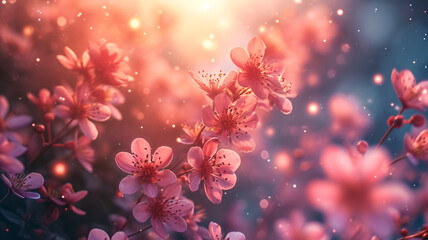 Rejuvenation of nature and blooming flowers