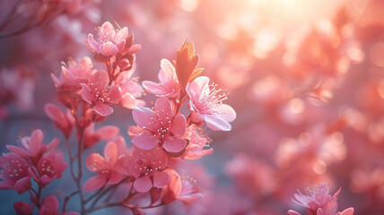 Rejuvenation of nature and blooming flowers