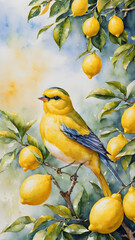 yellow bird on branch