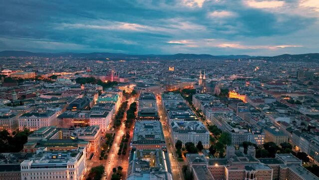 Aerial: Moving Toward and Over St. Stephen's Cathedral in Vienna, Austria