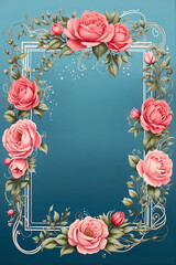rose themed border frame