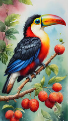 toucan on a branch of a tree