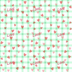 cute seamless pattern with hearts. valentine 's day. seamless pattern with hearts and ribbon on a white background.