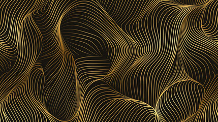 Abstract Premium Vector gold wave pattern. Luxury background for websites. Black, gold, navy blue and white harmony. Elegant design element, leaf,wavy curve wallpaper,minimal line illustration banner