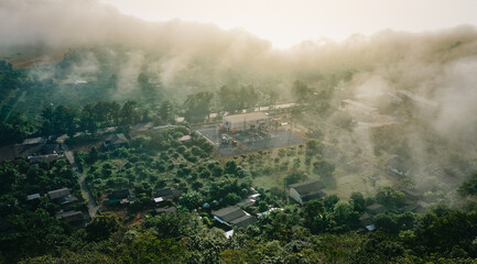 misty morning in the mountains