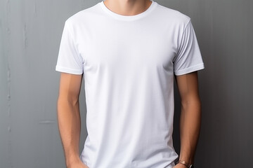 Woman in White Tshirt Mockup created with Generative AI