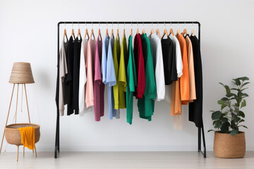 Stylish Clothing Rack: Brand Diversity in Minimalist Harmony