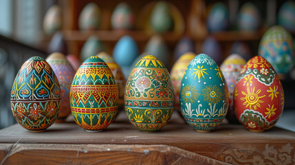 Easter eggs in a row