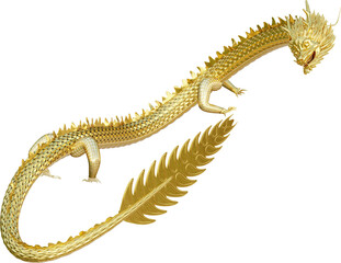 Chinese Golden Dragon for Power and Success. Year of Dragon.