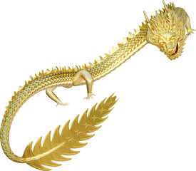 Chinese Golden Dragon for Power and Success. Year of Dragon.