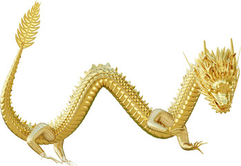 Obraz premium Chinese Golden Dragon for Power and Success. Year of Dragon.