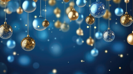 Fototapeta na wymiar Christmas Balls Hanging from Strings
