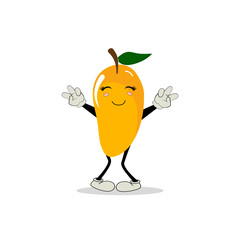 Mango character design. Kawaii mango characters vector illustration of cute cartoon, use them as stickers, patterns, t-shirt designs,fruit logo.