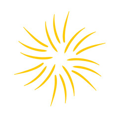 Fototapeta na wymiar Yellow sun Mandala art abstract design element