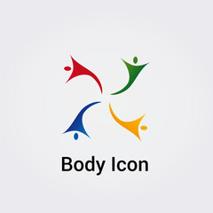Illustration Corps Silhouette isolée Icône Illustration Couleurs graphique Symbole Nature, Sports et Fitness Solidarité Amour Aide, Logo pour entreprise