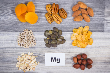 Healthy food as source natural magnesium, fiber and other vitamins and minerals