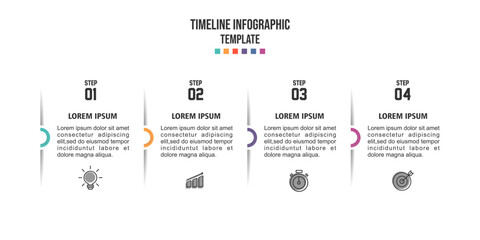 Infographic design template and marketing icons, Business concept with 4 options, parts, steps or processes.