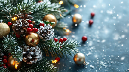 Obraz na płótnie Canvas Close-up of Christmas Tree Ornaments