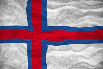 National flag of Faroe islands. Background  with flag of Faroe islands.