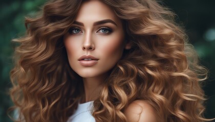 Fototapeta premium Beauty girl with long and shiny wavy Hair ,coloring and toning, shatush and balayash . Beautiful women