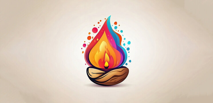 Holi Celebration Icon Logo for Design