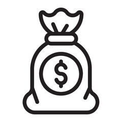 money bag line icon