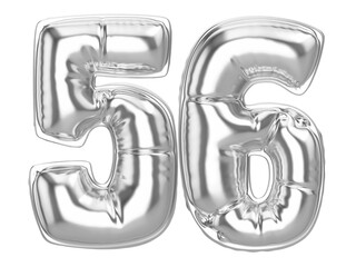 56 Silver 3D Number